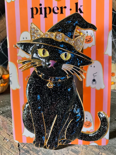 Magical Witch Black Cat Hair Clip