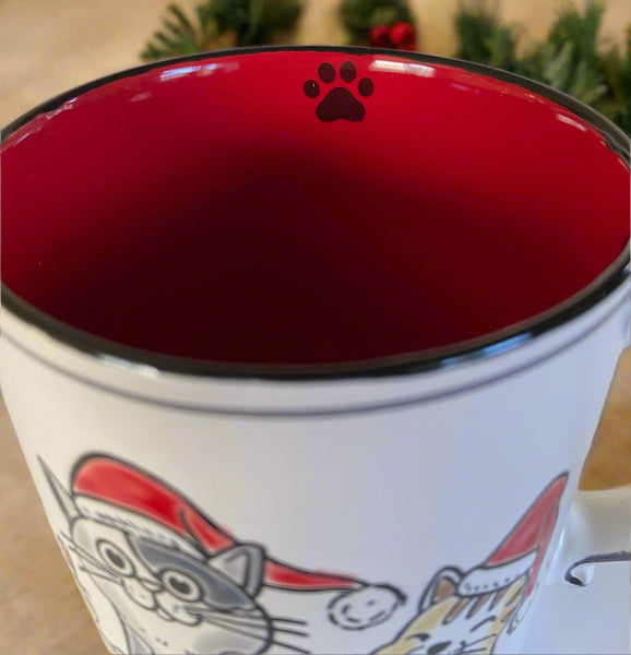 Christmas Party Cats in Santa Hats 21oz Mug