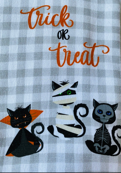 Halloween Bat Mummy Skeleton Dish Towel Set