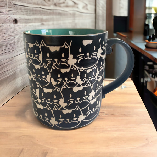 Clowder of Black and White Cats 21oz Coffee Mug