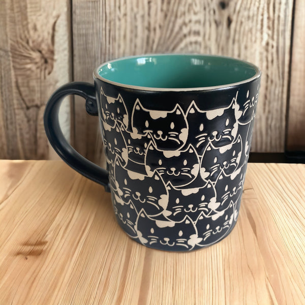Clowder of Black and White Cats 21oz Coffee Mug