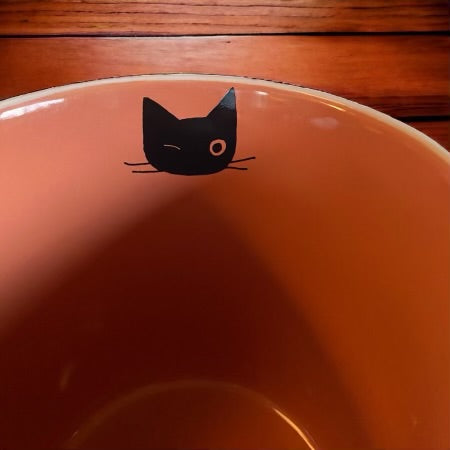 Black Cat Face Winking Cat Inside 16oz Coffee Mug