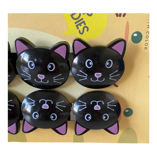 Smiling Black Cat 10 piece Chip Clip Set