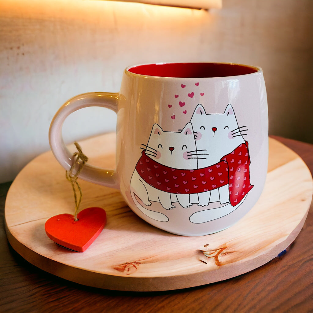 Cute Valentine Cat Couple Mug