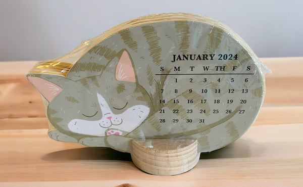12 Month Desk Cat Calendar 2024