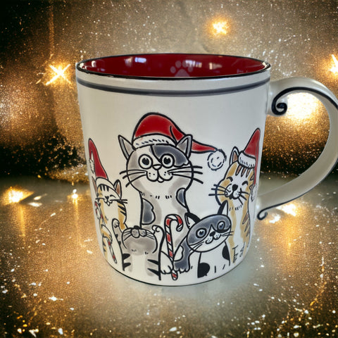 Christmas Party Cats in Santa Hats 21oz Mug