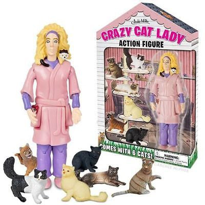 Crazy Cat Lady Action Figure with Cats - The Good Cat Company