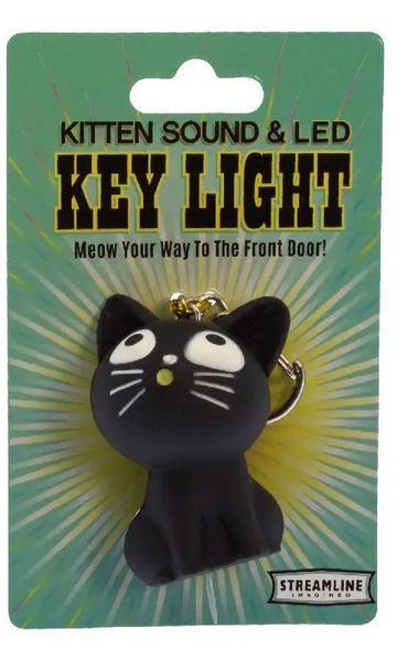 Mewing Kitty Finds the Way LED Keychain - The Good Cat Company
