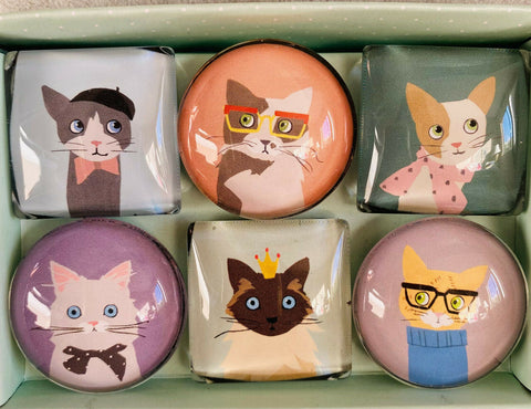 Cat Queen Portrait Glass Magnets - The Good Cat Company