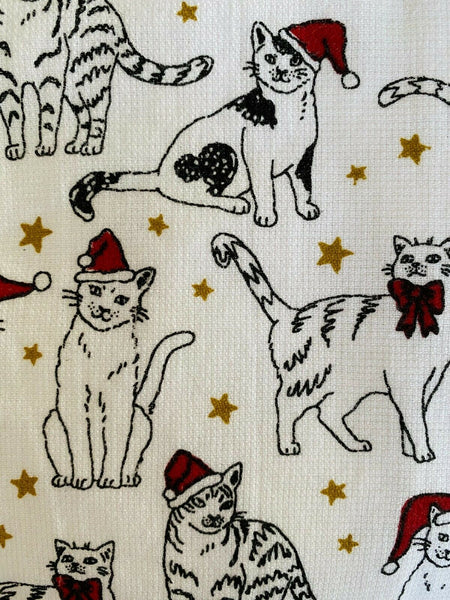 Christmas Cats & Stars 3 piece Kitchen Towel Set