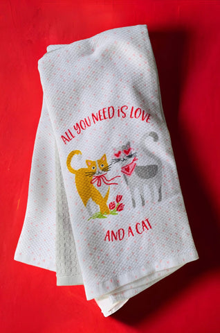 All You Need is Love and a Cat 3 Kitchen Towel Set