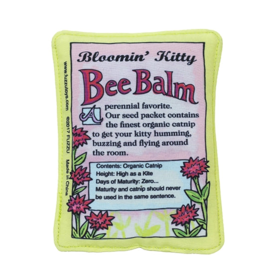 Bloomin Kitty Bee Balm Seed Packet Catnip Toy