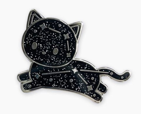 Celestial Constellation Black Cat Enamel Pin