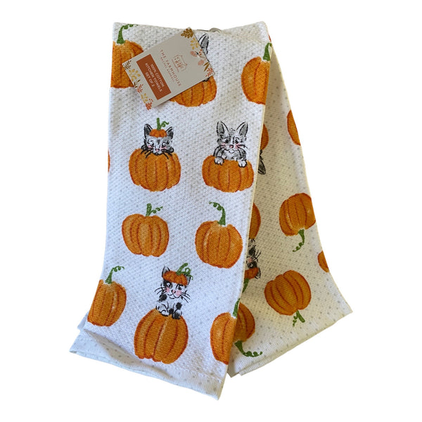 Cats and Pumpkins Kitchen Towel Set