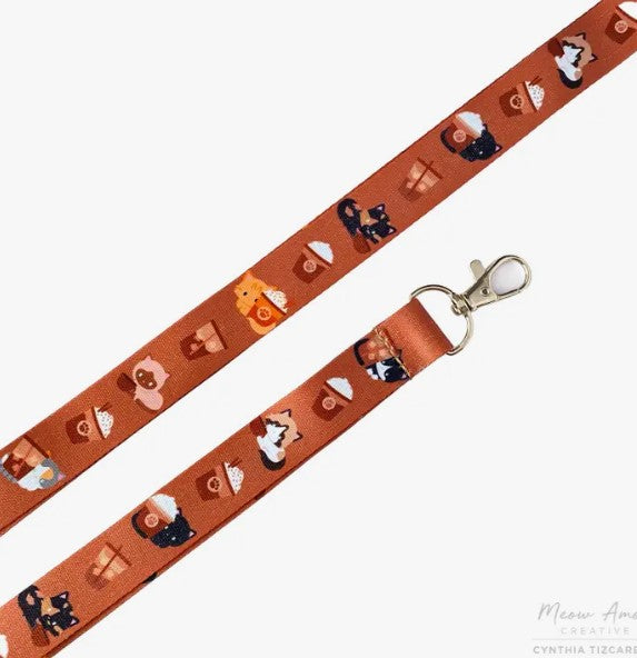 Cats and Coffee Lanyard