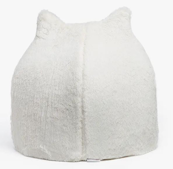 Ivory Faux Fur Cat Hut Bed
