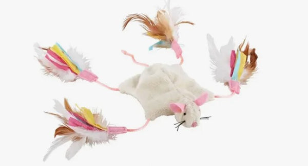 Cutie Mouse Crinkle Feather Cat Toy