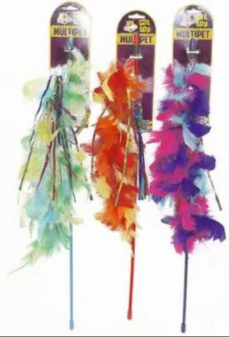 Colorful Feather Cat Dangler