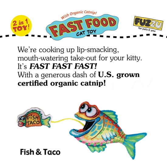 Fish and Taco Fast Food Catnip Toy