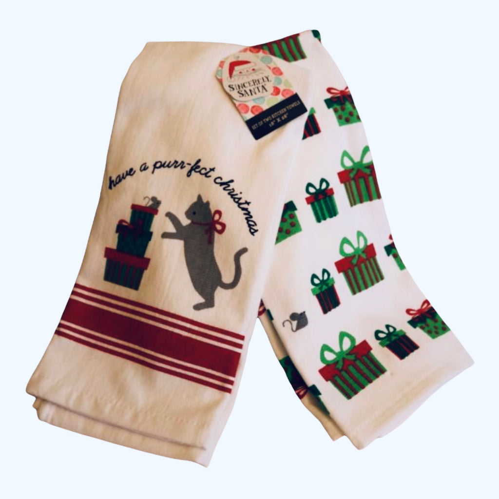 Have a Purrfect Christmas Cat Kitchen Towel Set - The Good Cat Company