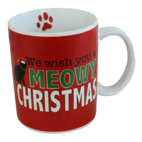 Meowy Christmas Black Cat 16 oz. Mug - The Good Cat Company