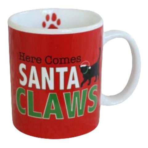 Santa Claws Black Cat 16 oz. Mug - The Good Cat Company