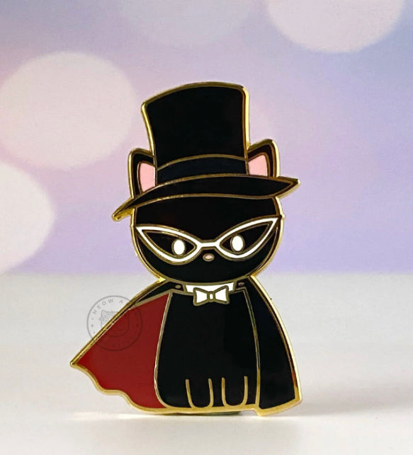 Black Tuxedo Mask Cat Enamel Pin