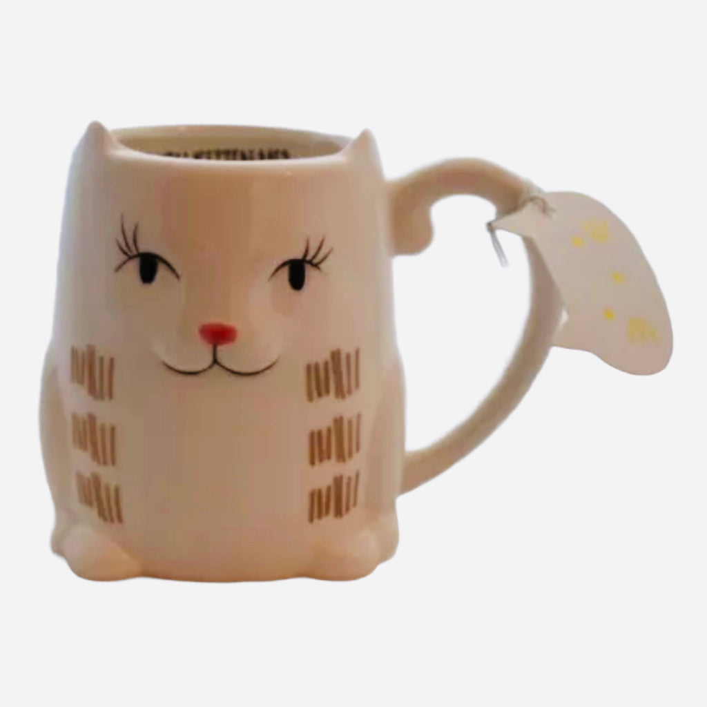 Cream & Gold Stripe "Are You Kitten Me" Mug - The Good Cat Company