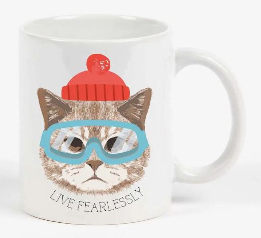Tabby Cat Live Fearlessly 11oz Coffee Mug