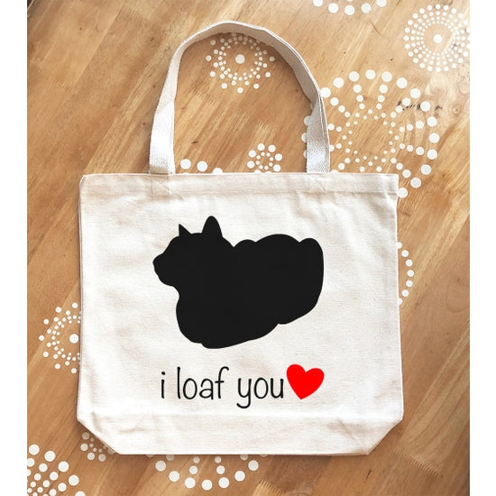 I Loaf You Jumbo Tote Bag USA Made - The Good Cat Company