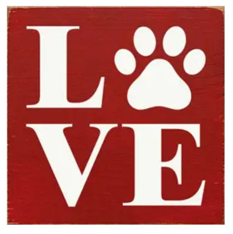 Pawprint Love Wood Sign - The Good Cat Company