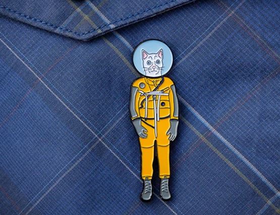 Major Tom Cat Astronaut Pin